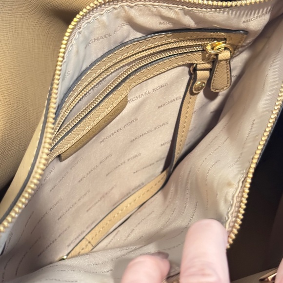 Michael Kors Woman's Logo Handbag, Chocolate Brown with Tan Leather - Picture 9 of 13